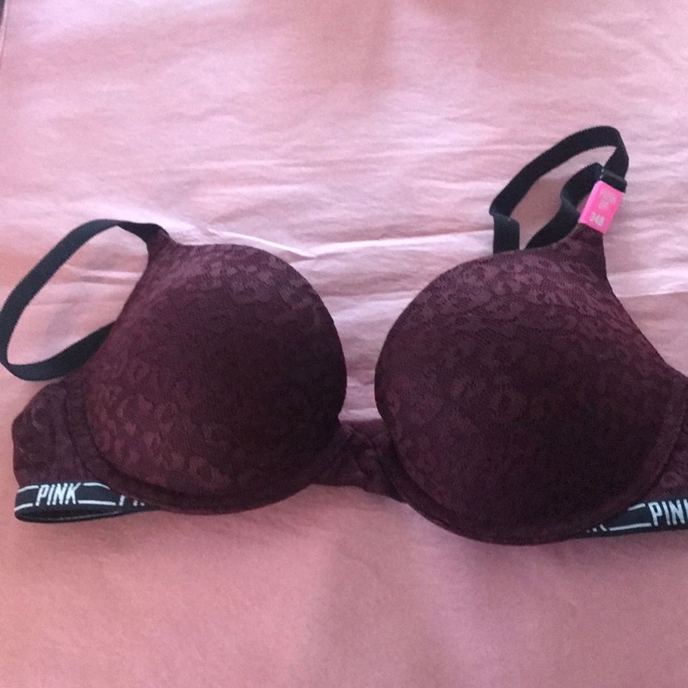 Burgundy lace push up
